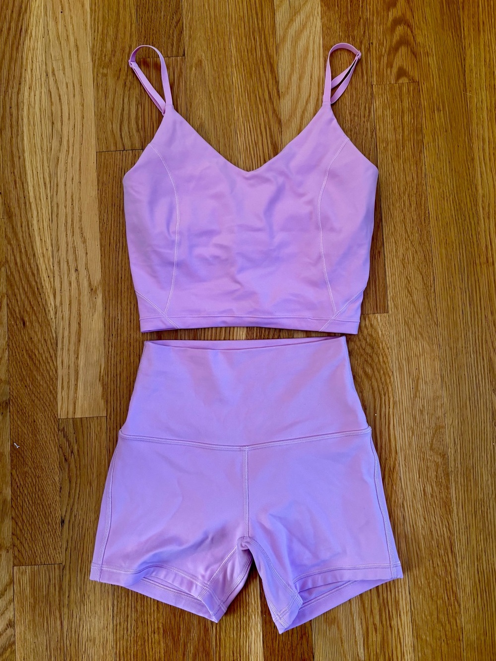Lululemon set vitapink size 2 align shorts 4” size 0 align crop cami tank